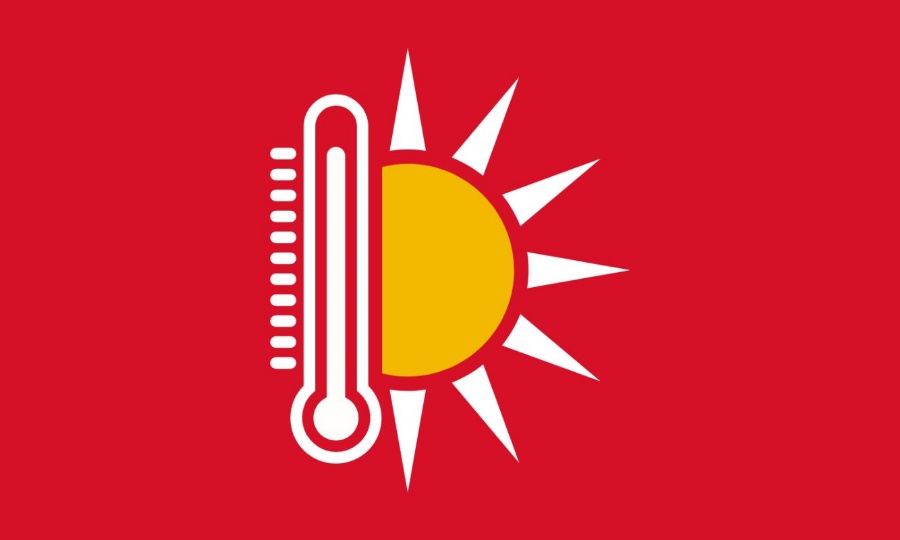 graphic of a sun and the temperature rising